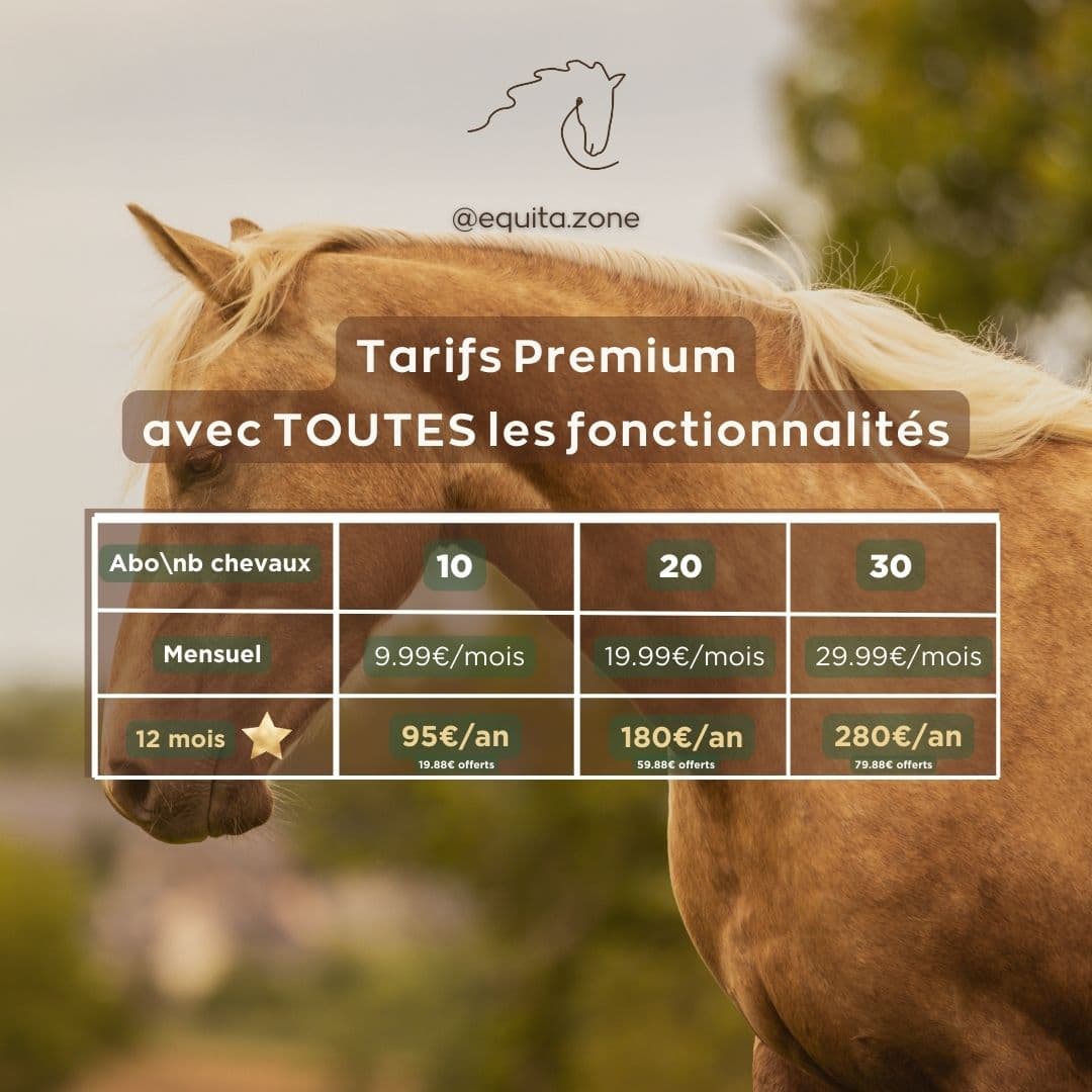 tarifs pas chers pour l'application favorite de vos chevaux